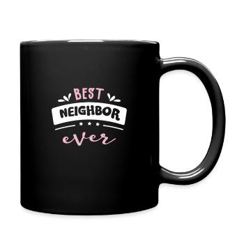 Beste Nachbarin Geschenkidee - Tasse einfarbig - Schwarz - Rechts