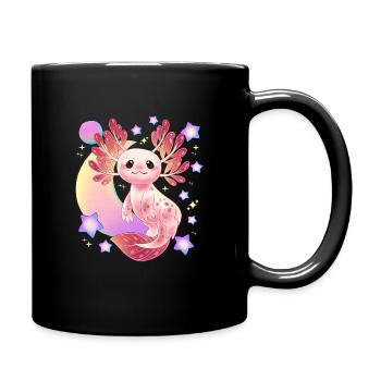 Axolotl Space Kawaii Weltraum Rakete Astronaut Pla - Tasse einfarbig - Schwarz - Rechts