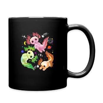 Axolotl Space Kawaii spatial fusée astronaute Pla - Mug uni - noir - Droite