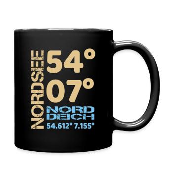 North Sea North Dike Coordinates East Frisia North - Full Colour Mug - black - Right