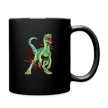 Velociraptor Raptor Dinosaures Origine primitive Din - Mug uni - noir - Droite