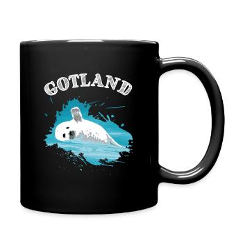Gotland Baltic Sea Island Holiday Seal Seal in the Sea - Full Colour Mug - black - Right