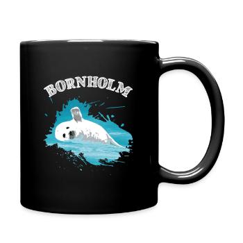 Bornholm Île de la mer Baltique Holiday Seal seal dans la mer - Mug uni - noir - Droite