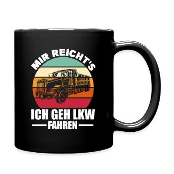 LKW Truck LKW Fahrer Trucker Geschenk - Tasse einfarbig - Schwarz - Rechts