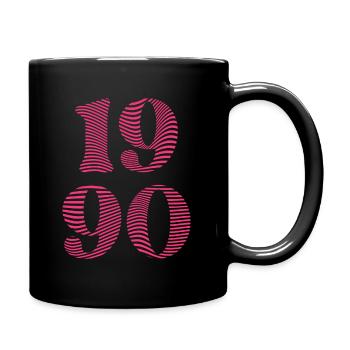 1990 - Minimalist design for the birthday - Full Colour Mug - black - Right