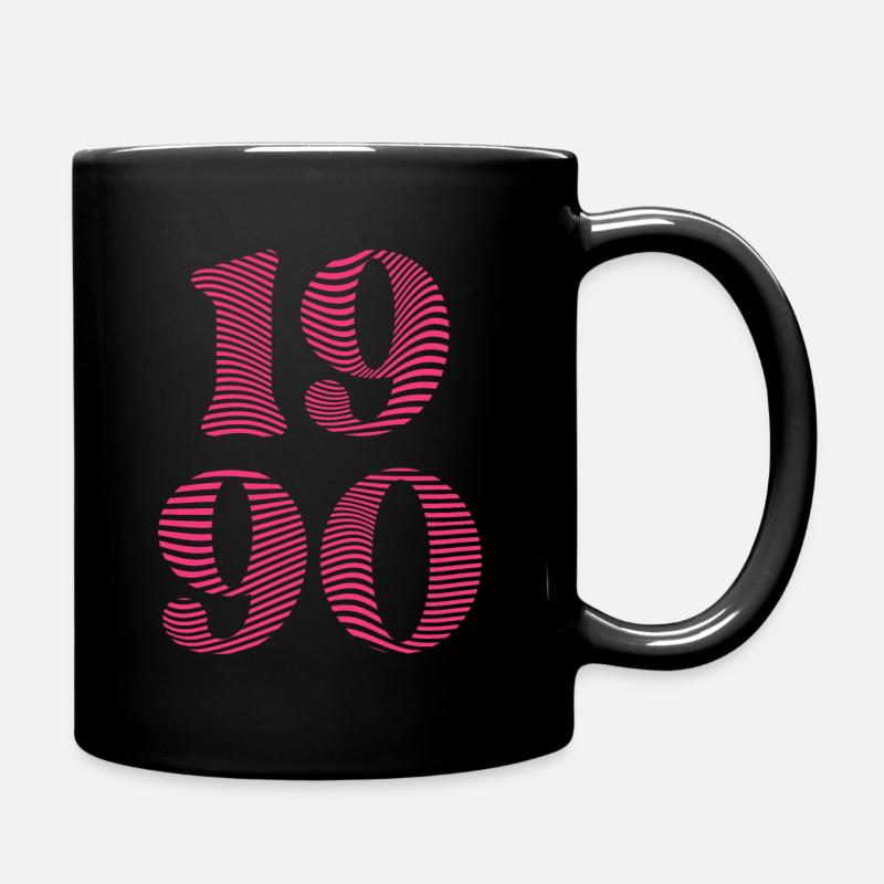 1990 - Minimalistisches Design zum Geburtstag - Tasse einfarbig - Schwarz