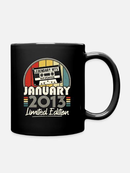 Januar 2013 Vintage Jubiläums Retro Geschenk - Tasse einfarbig - Schwarz