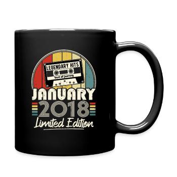 Janvier 2018 Vintage Anniversaire Rétro Cadeau - Mug uni - noir - Droite