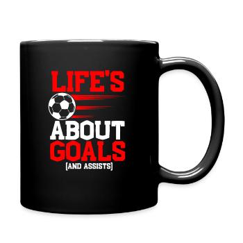 Football is all about goals and assists - Full Colour Mug - black - Right