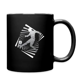 Fußball Plaer Kick Ball Mit Wirbeln - Tasse einfarbig - Schwarz - Rechts