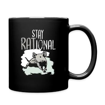Rat Stay RATional Be RAtional Rat Lover - Full Colour Mug - black - Right
