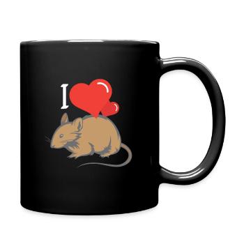 rat I heart rat I love rat loves rat - Full Colour Mug - black - Right