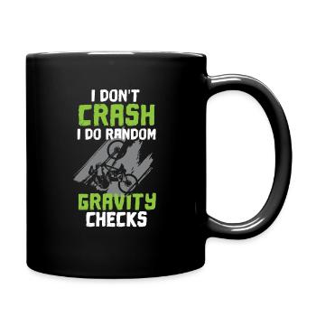 MTB I Don't Crash I Do Gravity Check - Full Colour Mug - black - Right