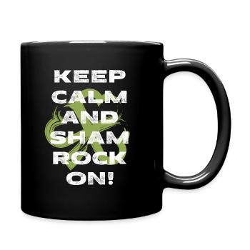 Keep calm and shamrock on. - Full Colour Mug - black - Right