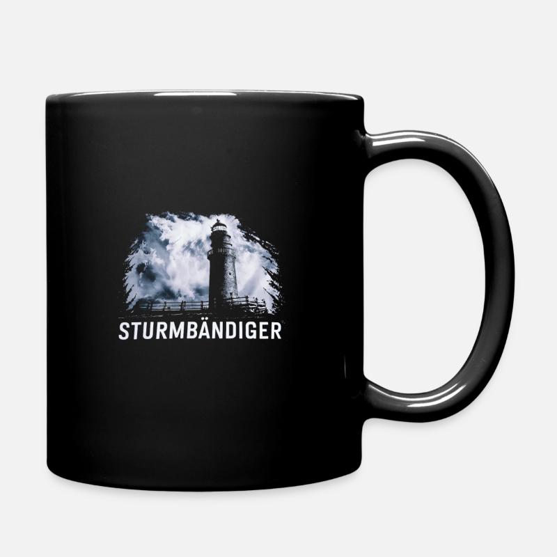 Sturmbändiger Leuchtturm Norddeutschlands Mystik - Tasse einfarbig - Schwarz