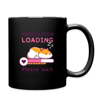 Hamster endormi : la motivation est chargée - Mug uni - noir - Droite