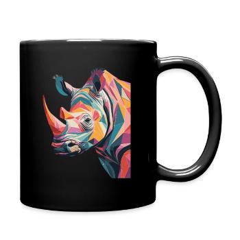 Prismatic rhinoceros - Full Colour Mug - black - Right