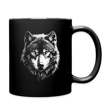Wolf - Full Colour Mug - black - Right