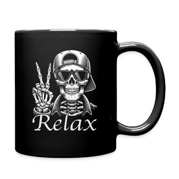 Skelett Rebell Freiheit Peace Symbol - Tasse einfarbig - Schwarz - Rechts