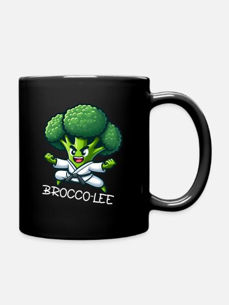 Brokkoli Karate Meister - Tasse einfarbig - Schwarz