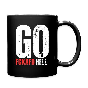 FCKAFD Go To Hell - Tasse einfarbig - Schwarz - Rechts