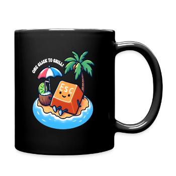 Drücken Sie ESC für das Paradies - Tasse einfarbig - Schwarz - Rechts