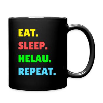 Helau Fasching Kostüm Verkleidung - Tasse einfarbig - Schwarz - Rechts