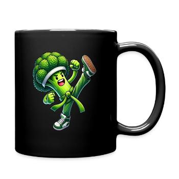 Maître karaté du brocoli - Mug uni - noir - Droite