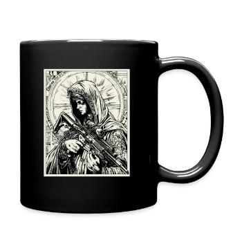 Madonna Maria AR15 M16 M4 Rifle Mutter Gottes - Tasse einfarbig - Schwarz - Rechts