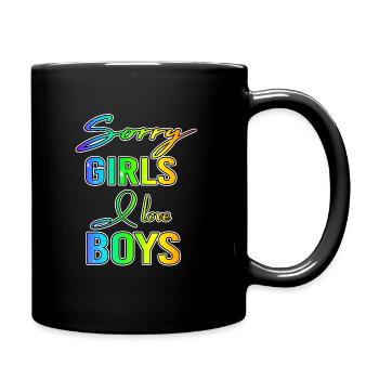 Sorry Girls I Love Boys Gay Gift - Full Colour Mug - black - Right
