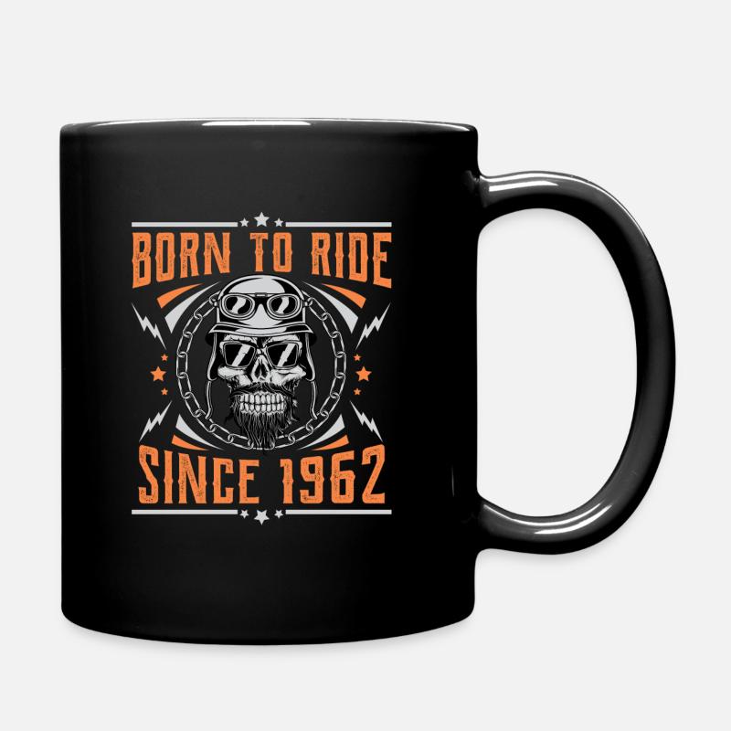 Born to ride since 1962 Biker Rocker Geburtstag - Tasse einfarbig - Schwarz