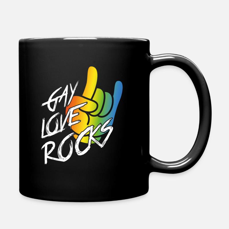 Gay love rocks - Full Colour Mug - black
