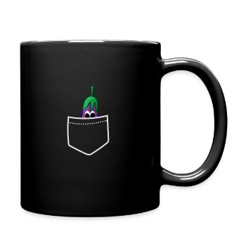 pocket eggplant Geschenkidee - Tasse einfarbig - Schwarz - Rechts