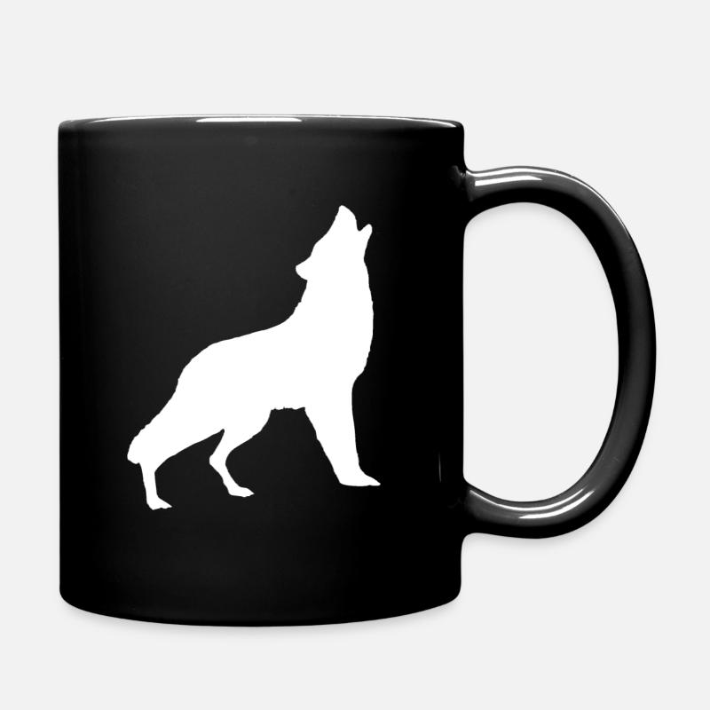 Loup hurleur - Mug uni - noir
