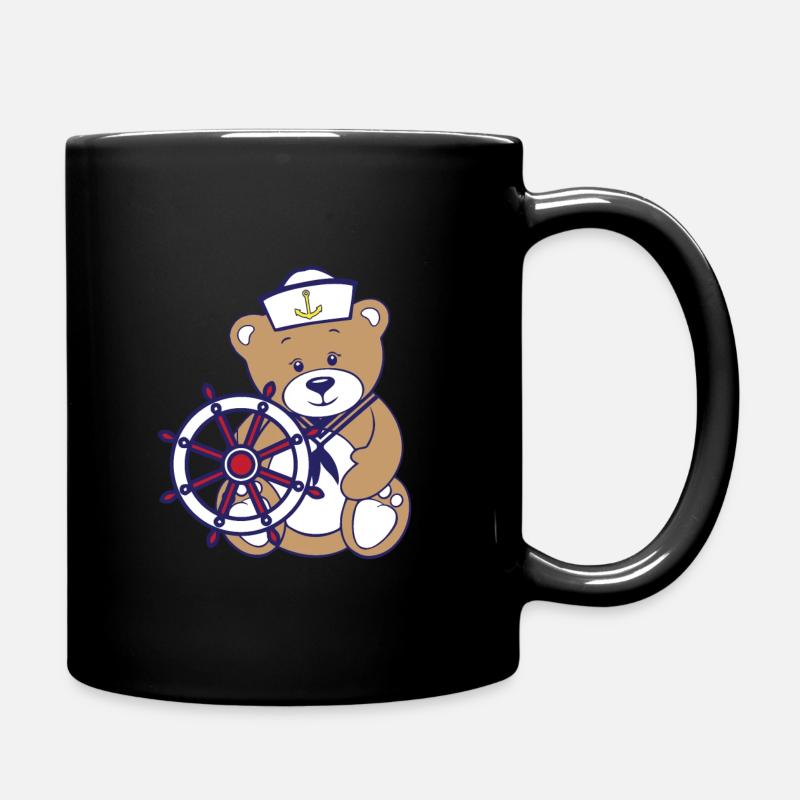 Teddybär als Seemann - Tasse einfarbig - Schwarz
