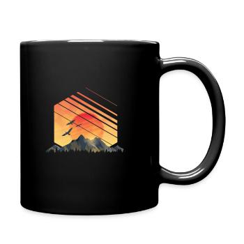 Geometric sunrise - Full Colour Mug - black - Right