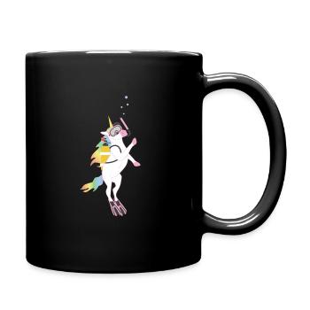 Unicorn Diver Scuba Diving Ocean Reef Gift - Full Colour Mug - black - Right