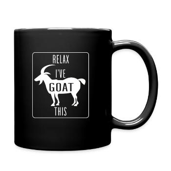 Détendez-vous, j'ai chèvre ce cadeau drôle animal de la ferme - Mug uni - noir - Droite