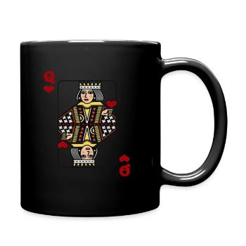 Heart Lady Poker Card Halloween Costume Funny - Full Colour Mug - black - Right