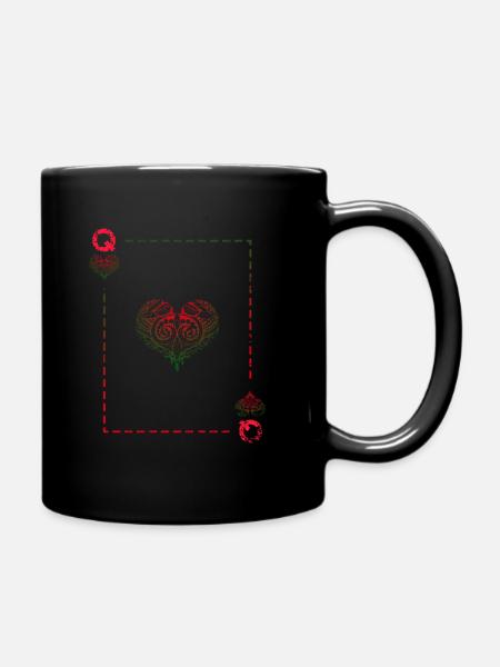 Herz Ass Poker Karte Halloween Kostüm lustig - Tasse einfarbig - Schwarz
