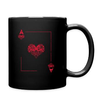 Herz Ass Poker Karte Halloween Kostüm lustig - Tasse einfarbig - Schwarz - Rechts