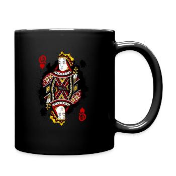 Heart Lady Poker Card Halloween Costume Funny - Full Colour Mug - black - Right