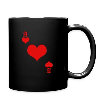Herz Ass Poker Karte Halloween Kostüm lustig - Tasse einfarbig - Schwarz - Rechts