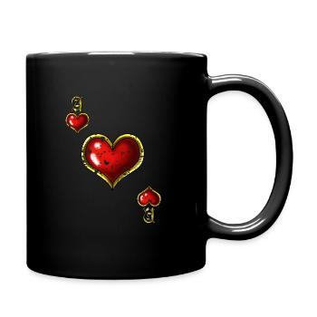 Herz Ass Poker Karte Halloween Kostüm lustig - Tasse einfarbig - Schwarz - Rechts
