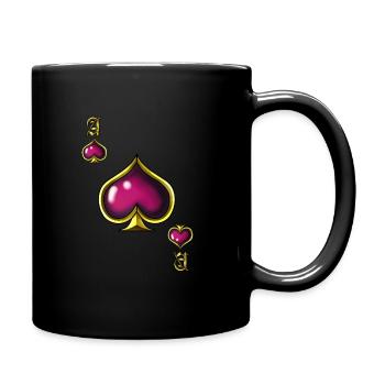 Pik Ass Poker Karte Halloween Kostüm lustig - Tasse einfarbig - Schwarz - Rechts