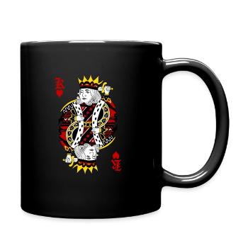 Herz König Poker Karte Halloween Kostüm lustig - Tasse einfarbig - Schwarz - Rechts