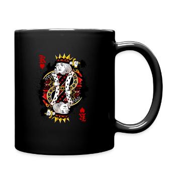 Herz König Poker Karte Halloween Kostüm lustig - Tasse einfarbig - Schwarz - Rechts