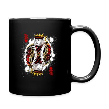 Heart King Poker Card Halloween Costume Funny - Full Colour Mug - black - Right