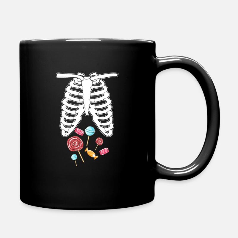 Halloween skeleton sweets - Full Colour Mug - black