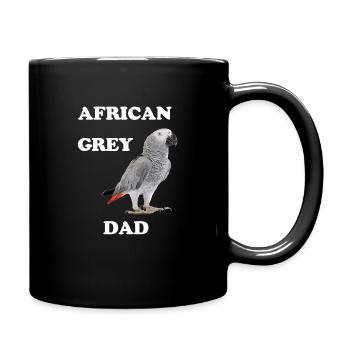 Graupapagei Papagei - Tasse einfarbig - Schwarz - Rechts